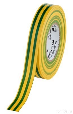 Изоляционная лента Temflex ™ 1300  желто-зеленная 15 мм x 10м
