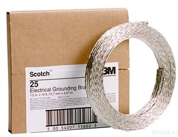 Scotch® 25 Гибкая токопроводящая лента из покрытой оловом меднойпроволоки, 25 мм² х 4,57 м