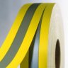9687N Лента световозвращающая oгнестойкая Скотчлайт™, лимонно-желтая ссеребряной полосой в центре, 50.8мм x 100м