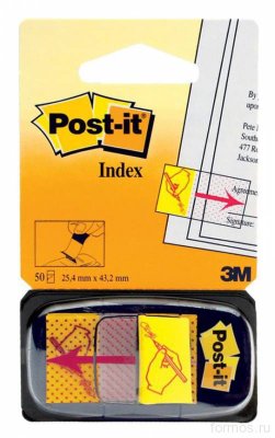 3M™ 680-31-RU закладки клейкие "Поставьте Вашу подпись" Post-it ® Professional, 25 мм, желтые