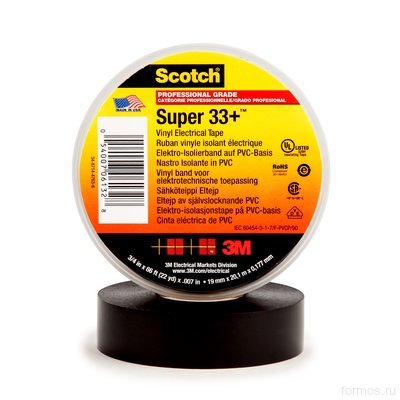 Scotch ® Super 33+ изоляционная лента высшего класса, 38мм х 33м х 0,18мм