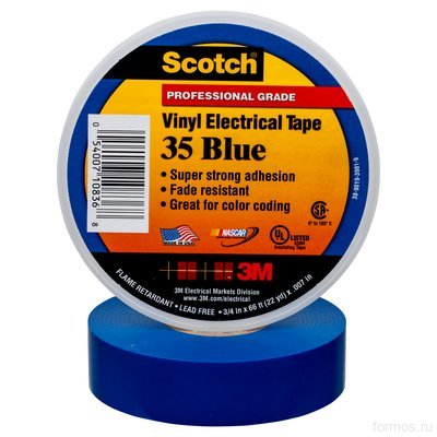 Scotch ® 35, синяя, изоляционная лента высшего класса, 19мм х 20м х 0,18мм