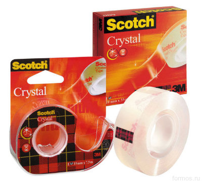 3M™ 600RUS клейкая лента Scotch ® Crystal в коробочке, 19 мм х 33 м, прозрачная