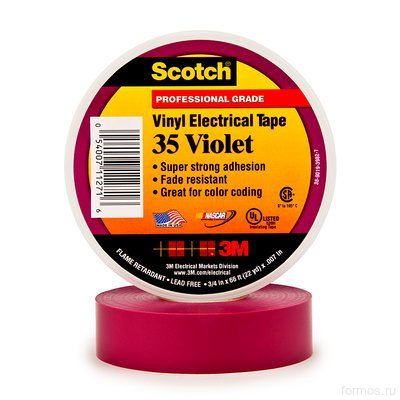 Scotch ® 35, фиолетовая, изоляционная лента высшего класса, 19мм х 20м х0,18мм