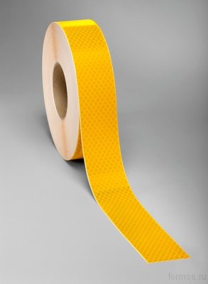 Светоотражающая лента, самоклеющаяся, на авто, цвет: желтый, размеры: 1м х 53,5мм