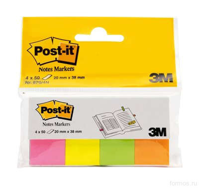 3M™ 670-4N набор бумажных клейких закладок Post-it ®, 20 мм