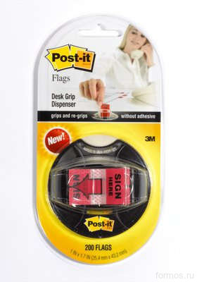 3M™ 680-HVSHR мультипак с закладками-стрелками Post-it ® Professional, на присоске, 25 мм, красного цвета